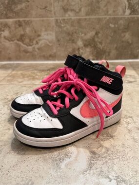 Nike Kids Black, White & Pink High-Top Sneakers